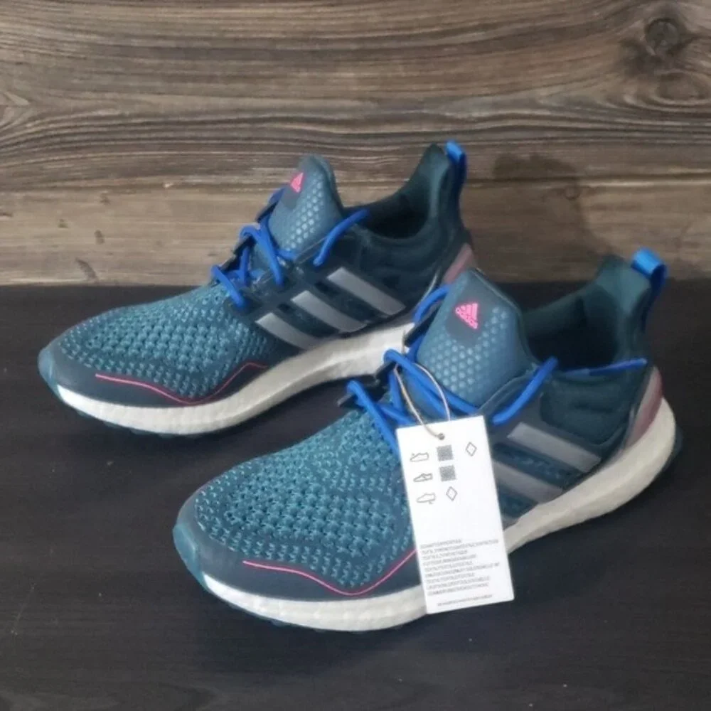 New Adidas Ultraboost 1.0 Womens Teal Blue Running Sneakers‎ Size 6.5 Training
